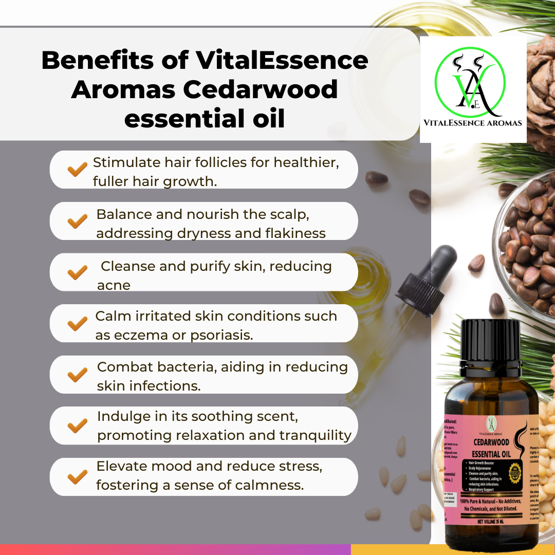 Cedarwood Essential Oil - 100% Pure, Undiluted, Therapeutic Grade, Aromatherapy Diffuser ,Respiratory Support,Hair Growth,30ml - Image 2