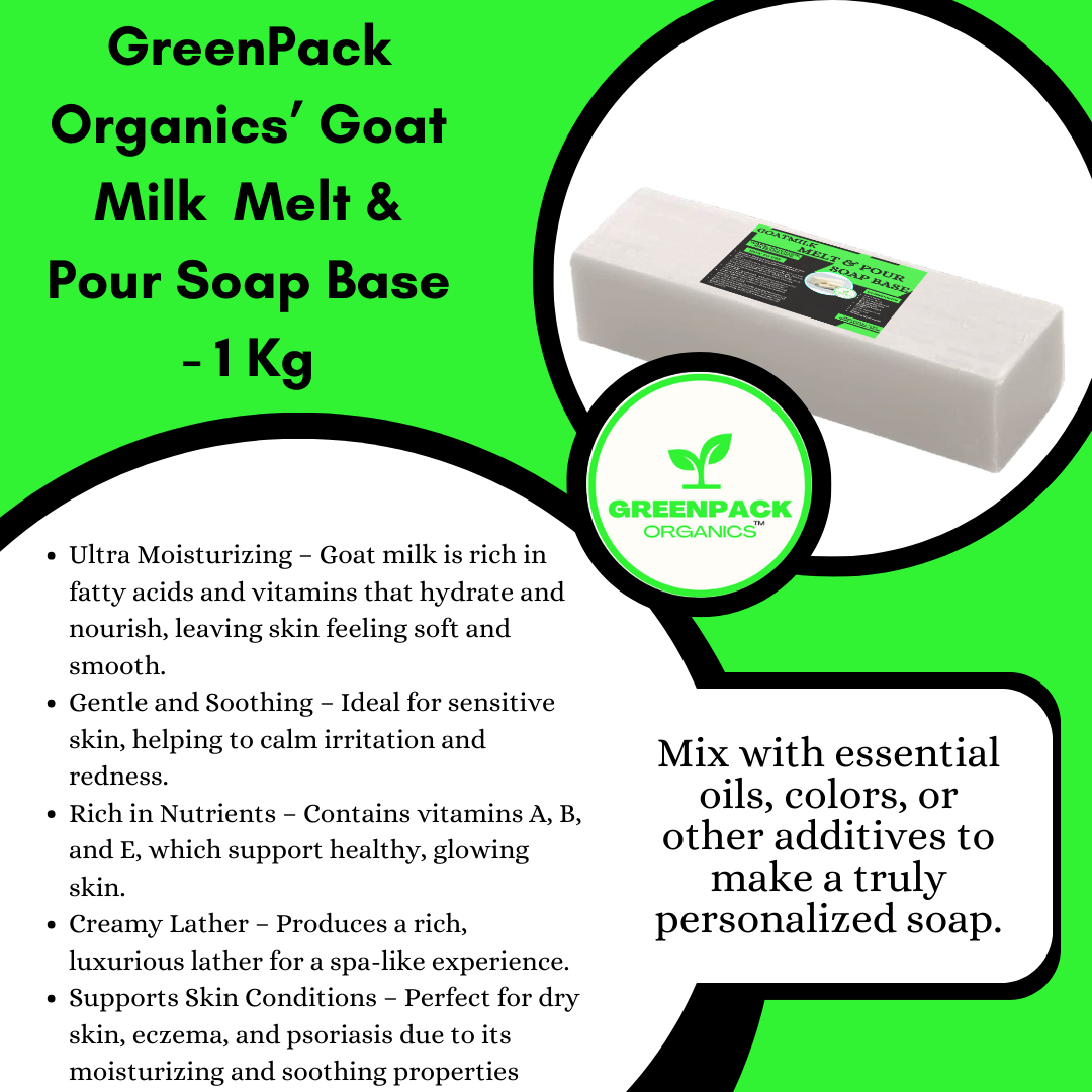 Goat Milk Melt and Pour Soap Base - 1kg,Ultra Moisturizing ,Creamy Lather,Easy to Customize - 1kg Bar - Image 2