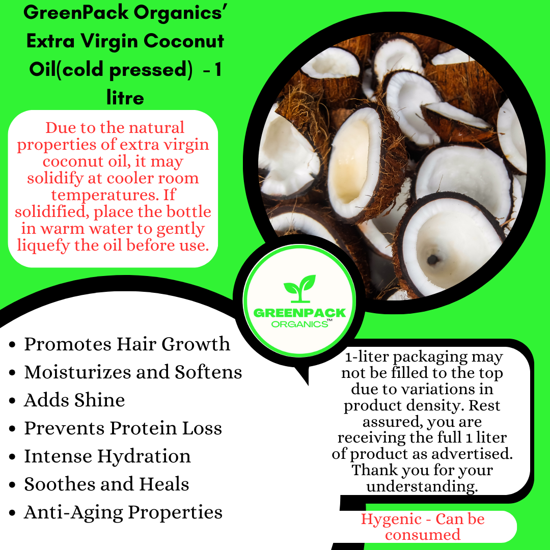 Extra Virgin Coconut Oil(Cold Pressed) - 1l,Whole Sale Price,Promotes Growth,Moisturizes and Softens,Reduces hair damage,1- Litre - Image 2