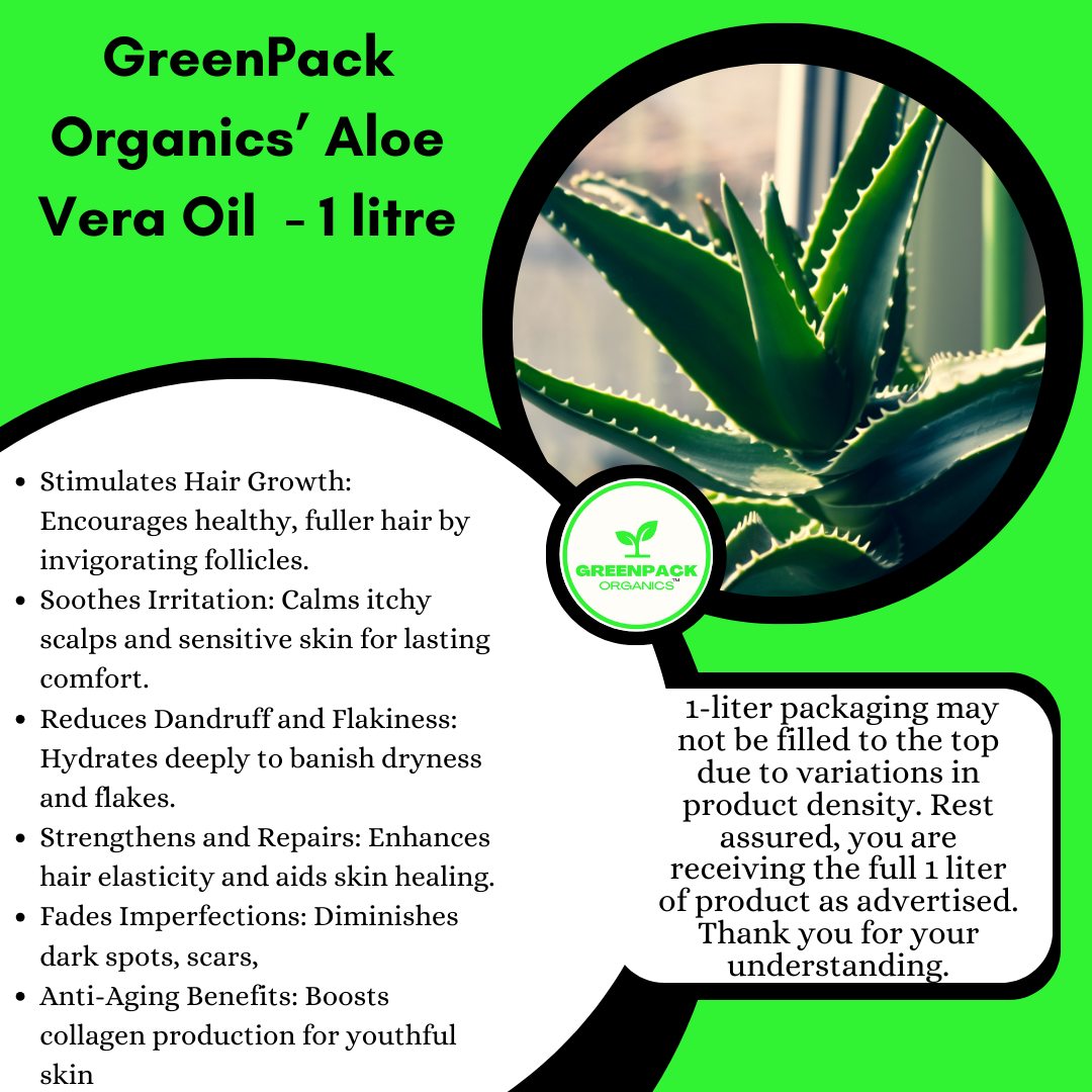 Aloe Vera Oil - 1l,Whole Sale Price,Stimulates Hair Growth, Calms itchy scalps,Reduces Dandruff and Flakiness,1- Litre - Image 2