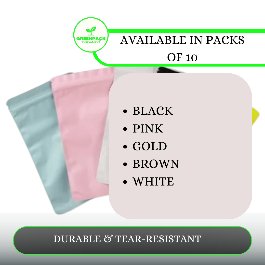 Smell-Proof Ziplock Bags - 10pcs ,20cm by 30cm,can hold 1kg easily, Durable & Tear-Resistant,Aluminum Interior LayerSuitable for food herbs etc - 10 Pcs -Brown Colour Ziplock Bags (20cm by 30cm) - Image 3