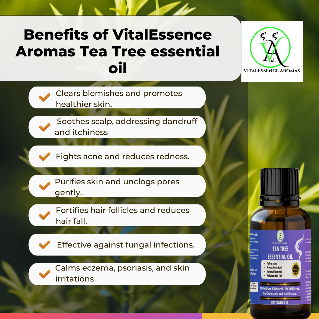 Tea Tree Essential Oil - 100% Pure, Undiluted, Therapeutic Grade, Aromatherapy Diffuser ,Acne,Dandruff,Fungi,15ml - Image 2