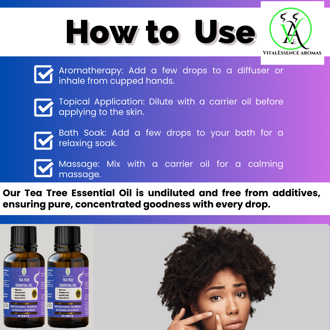 Tea Tree Essential Oil - 100% Pure, Undiluted, Therapeutic Grade, Aromatherapy Diffuser ,Acne,Dandruff,Fungi,15ml - Image 3
