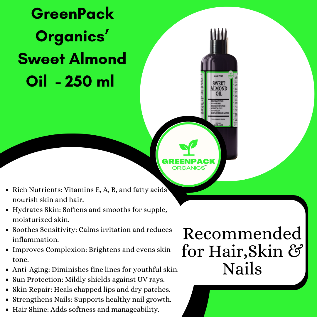Sweet Almond Oil- 250ml, ,Nourish Skin & Hair,Softens and smooths for supple, moisturized skin,250ml - Image 2