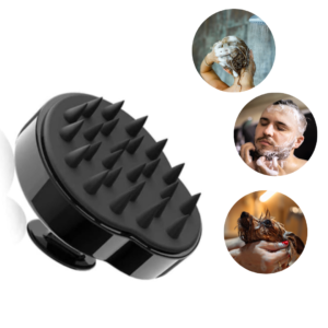 Silicone Shampoo Brush – For Scalp and Beard Care, Hair Growth, and Relaxation,Black Silicone Shampoo Brush