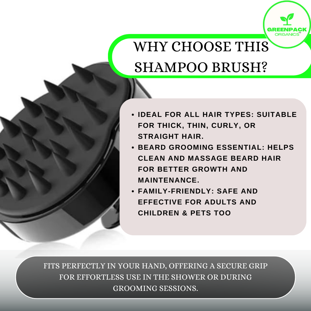 Silicone Shampoo Brush – For Scalp and Beard Care, Hair Growth, and Relaxation,Black Silicone Shampoo Brush - Image 3