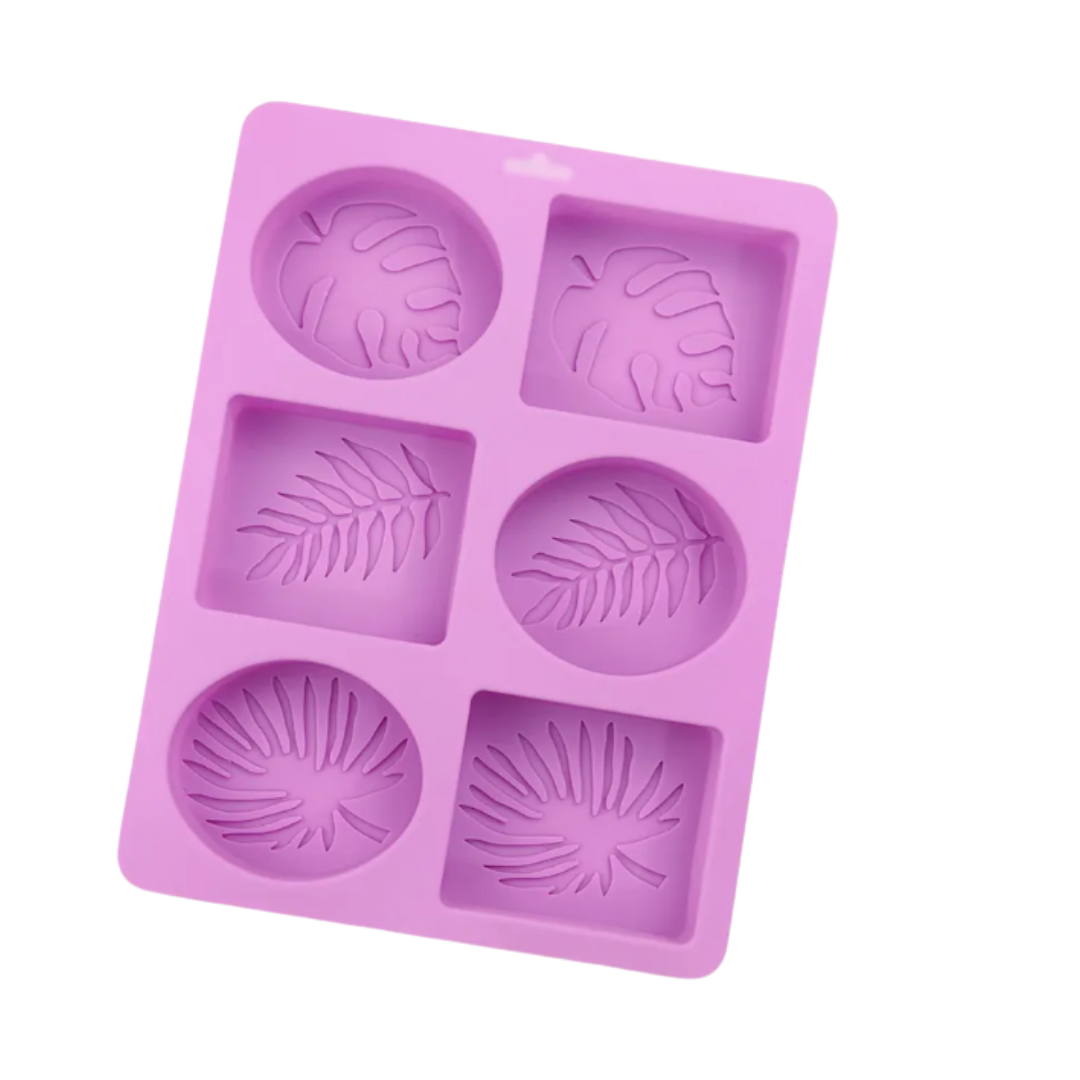 6-Hole Different Leaf Shape Silicone Soap Mold. - 6-Hole Different Leaf Shape Silicone Soap Mold  - 1 Piece (colour varies)