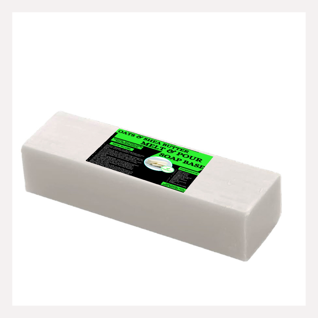 Oats and Shea Butter Melt and Pour Soap Base - 1kg,Ultra Moisturizing ,Creamy Lather,Easy to Customize - 1kg Bar