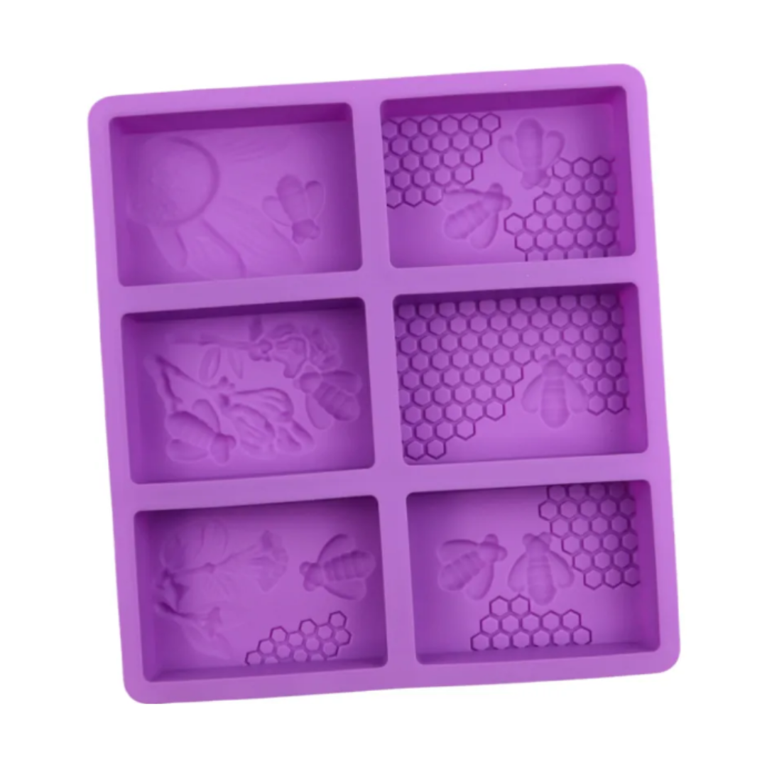 6 Hole Honey Bee and Honeycomb Silicone Mold - 6 - Hole Honey Bee and Honeycomb Silicone Mold - 1 Piece(colour varies)