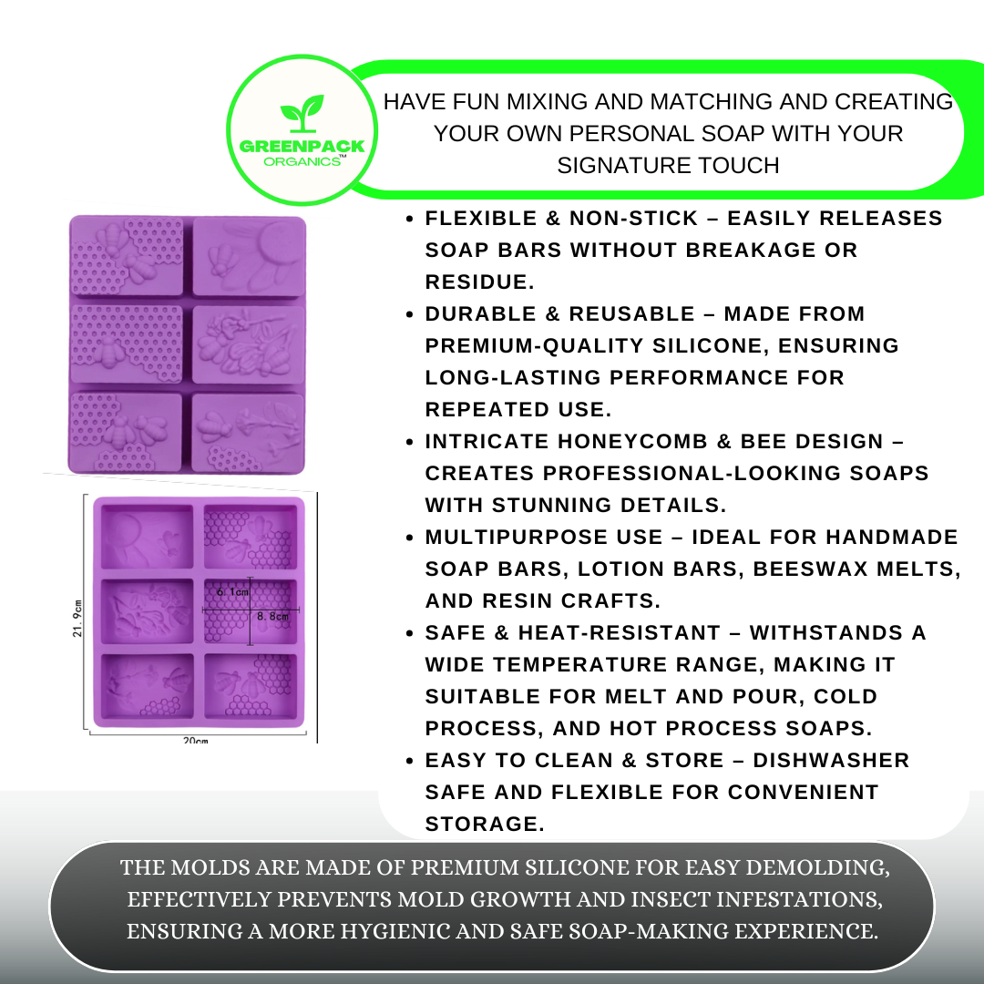 6 Hole Honey Bee and Honeycomb Silicone Mold - 6 - Hole Honey Bee and Honeycomb Silicone Mold - 1 Piece(colour varies) - Image 2