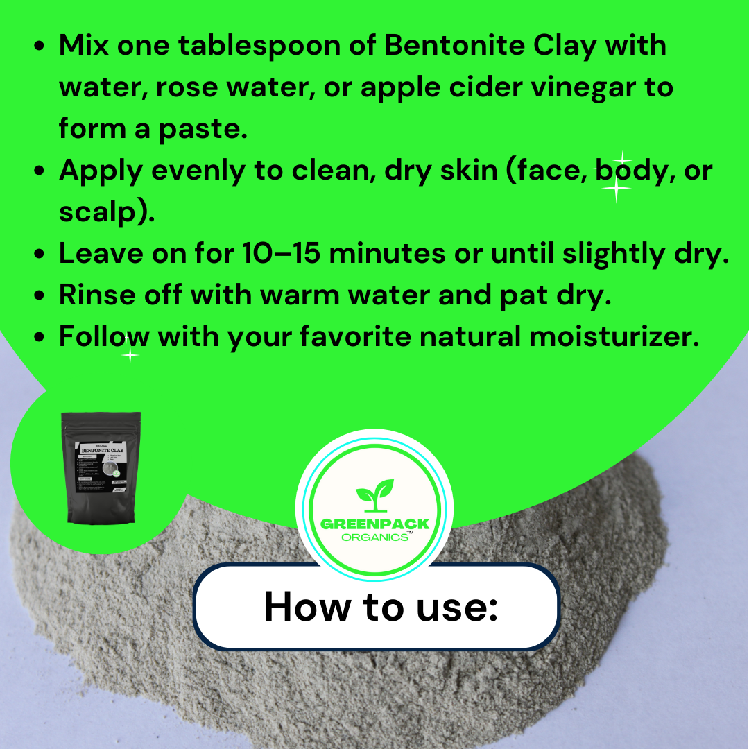 Natural Bentonite Clay– 1kg Bulk Pack,Draws out toxins from the skin,Reduces acne and pimples,Controls excess sebum,1Kg - Powder - Image 3