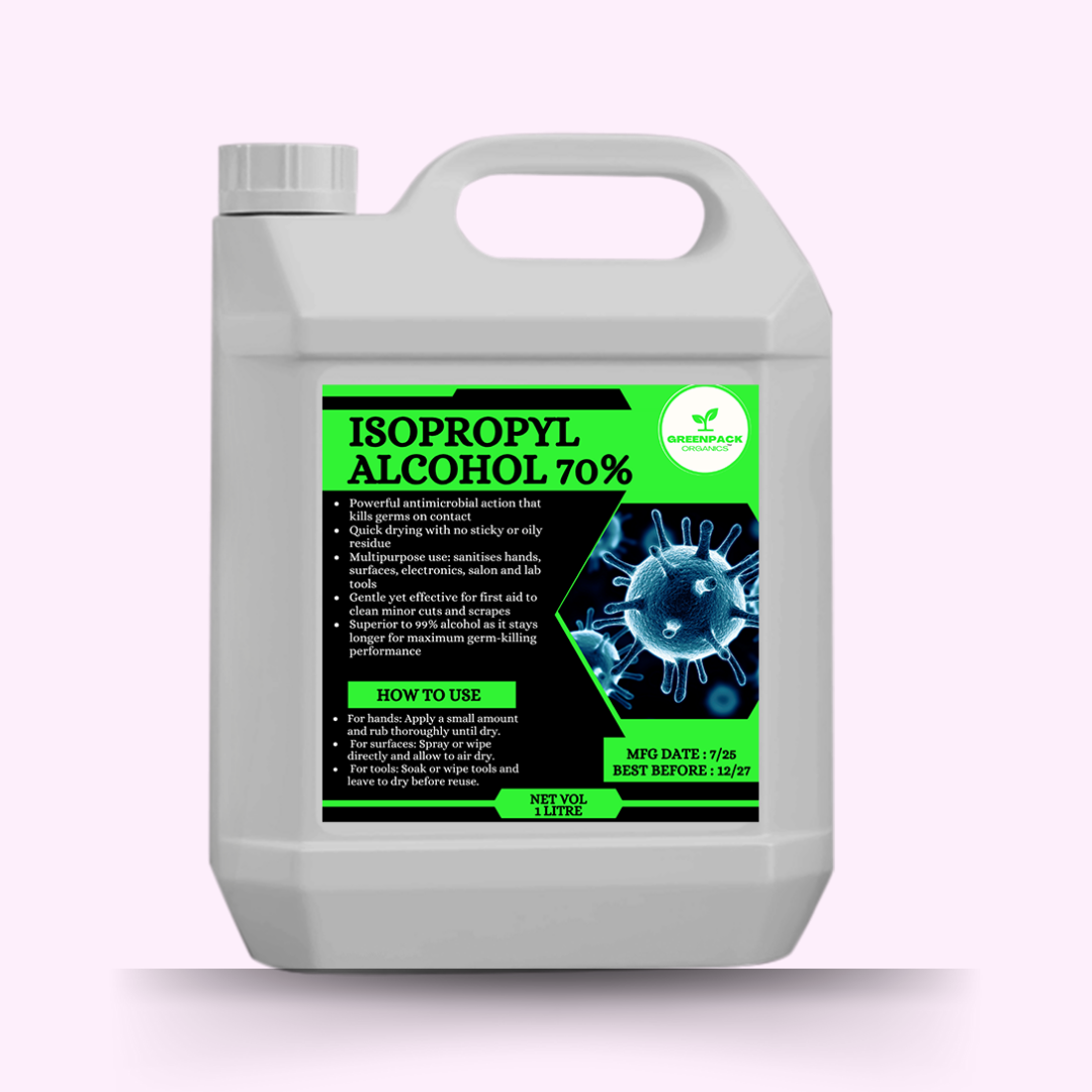 Isopropyl Alcohol 70% - (Comes With Free Mist Spray Bottle), Powerful antimicrobial action that kills germs on contact - 1l IPA 70% + Mist Spray Bottle