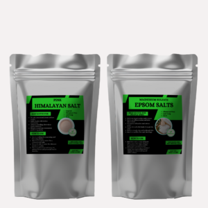 Epsom + Himalayan Pink Salt (Fine)  - 1Kg Each ,Soothe muscles, detoxify skin, relieve stress,,1kg Each