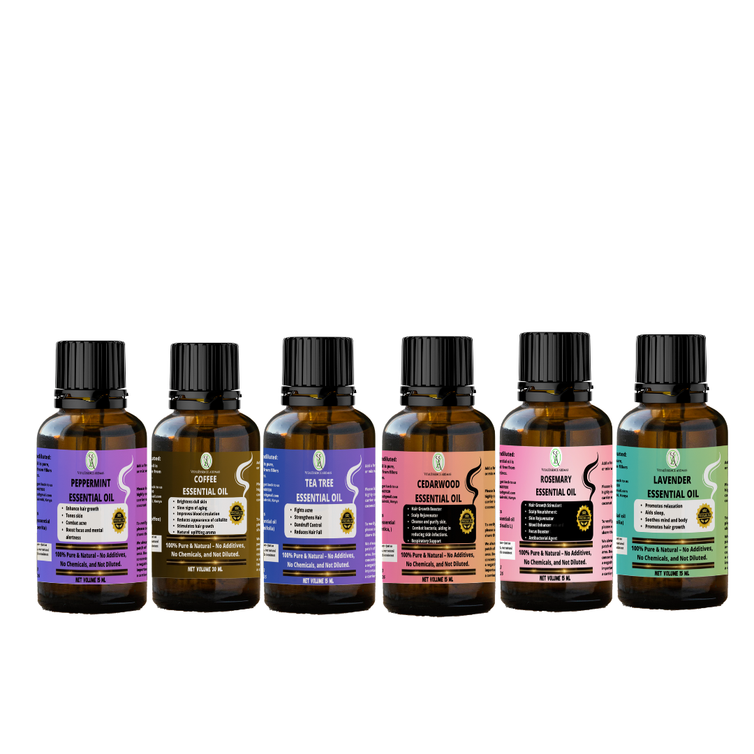 Essential Oil Set - ( Hair Growth & Scalp Care Set) 6 Essential oils x 5ml each,Hair Growth & Scalp Care Set - 6 Pieces - 5ml each