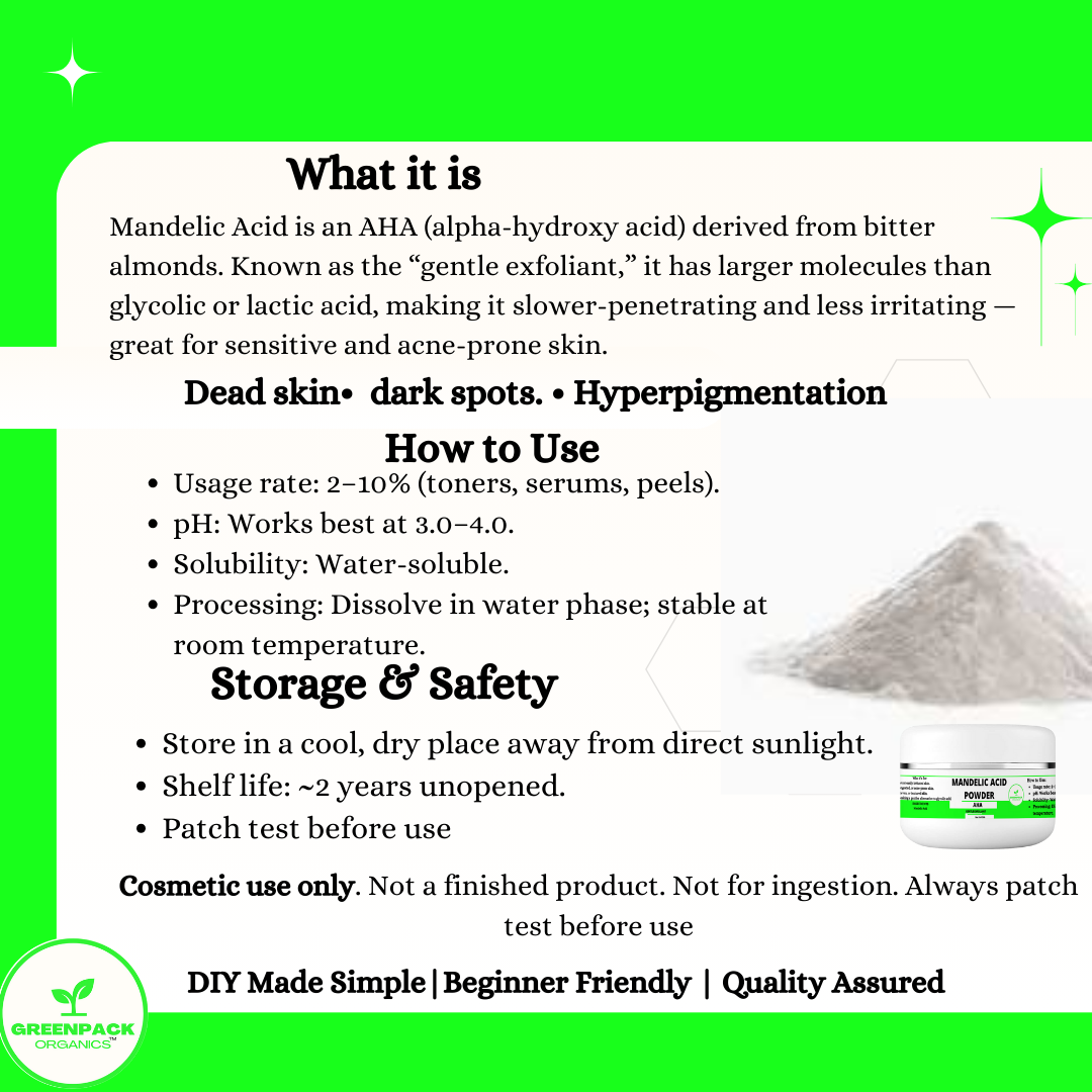 Mandelic Acid (AHA) - 100% pure,Beginner-friendly and suitable for most DIY skincare formulas.,50g powder - Image 3
