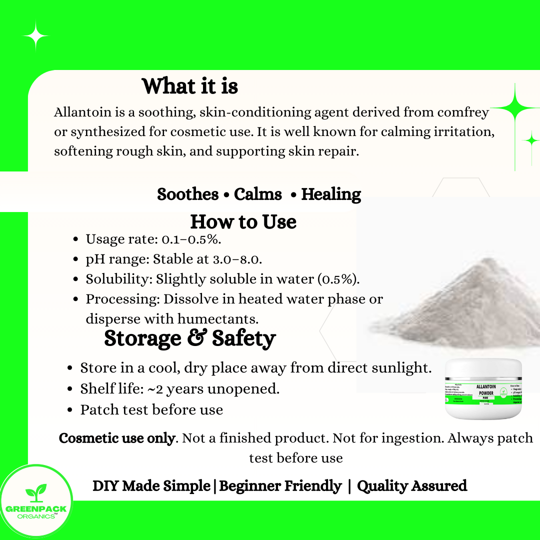 Allantoin Powder - 100% pure,Beginner-friendly and suitable for most DIY skincare formulas.,50g powder - Image 3