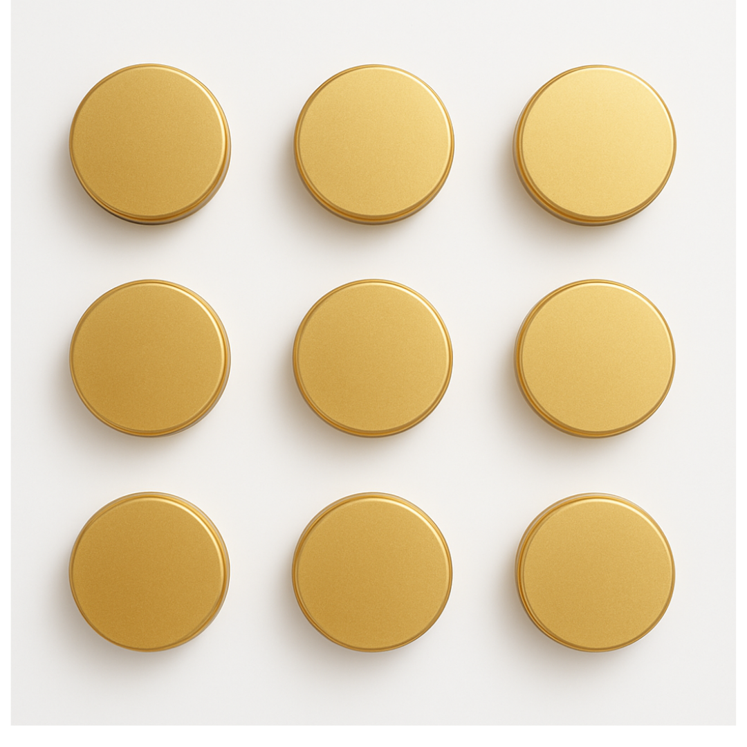 Aluminum Tin with Screw Lid - Perfect for lip balms, creams, and solid products, - 2 Pieces | 30ml - Gold Colour