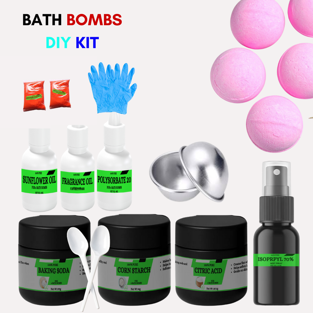 Bath Bomb Making Kit - (for 6 bath bomb) Make bath time exciting and full of bubbly fun,with easy to follow manual,Bath Bomb Making Kit- For 6 bath balls