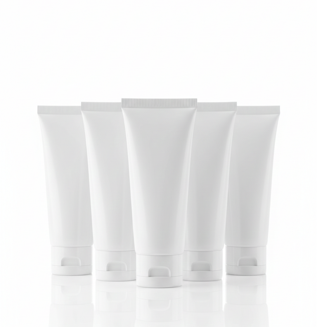 White Cream Tube with White Cap - Soft, squeezable tube for smooth and controlled dispensing - 1 Piece | 50ml -All White